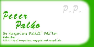 peter palko business card